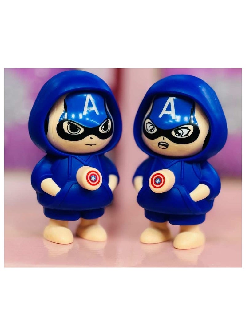 MARVEL Super Cute Face Changing Captain America Spinning Keychain Best Gift for Favorite Person - Face Changing Emoji Doll - Surprise Keychain Changes Face at the Press of a Button, Add a Touch of Fun to Your Keys or Bag Fun Gift for Kids and Adults (1 Piece)  - Image 2