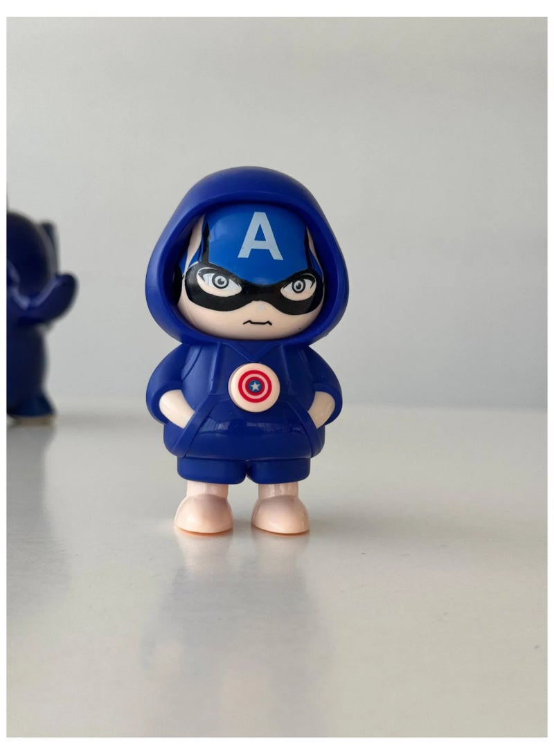 MARVEL Super Cute Face Changing Captain America Spinning Keychain Best Gift for Favorite Person - Face Changing Emoji Doll - Surprise Keychain Changes Face at the Press of a Button, Add a Touch of Fun to Your Keys or Bag Fun Gift for Kids and Adults (1 Piece)  - Image 4