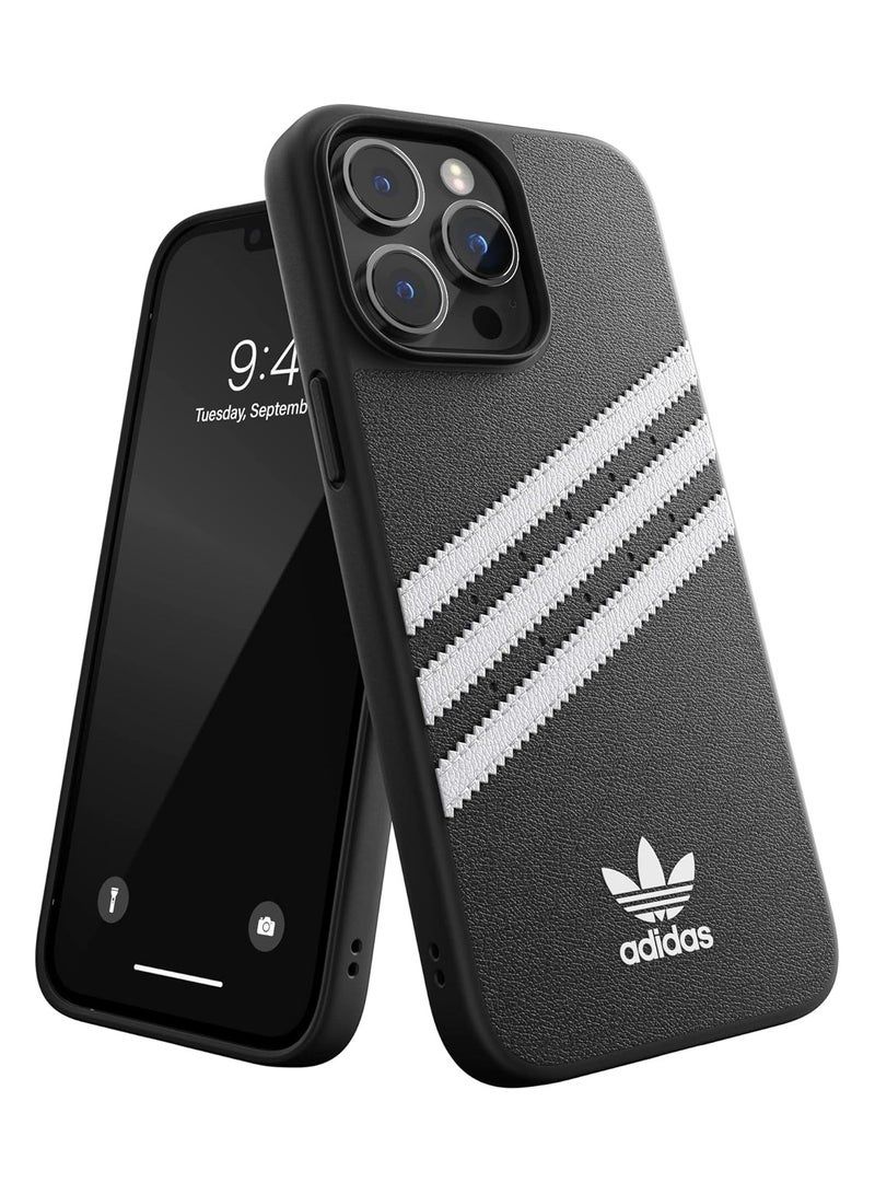 اديداس أديداس ايفون 14 برو ماكس - غطاء مصبوب - أسود/أبيض - Image 1