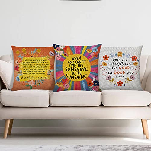 Littlefa Be The Sunshine Pillow Case,Sun Pillow Covers,Sunshine Throw Pillow Cover,Sunshine Flower Decorative Pillowcase for Girls,Inspiring Pillow Covers for Nursery School Counselor Office Decor - Image 5
