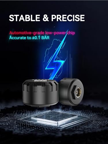 Hyphoon Motorcycle Tire Pressure Monitoring System, Bluetooth TPMS for Motorcycles – Real-Time Tire Pressure & Temperature Monitor with Dual External Valve-Stem Sensors, Waterproof Wireless TPMS (2) - Image 2