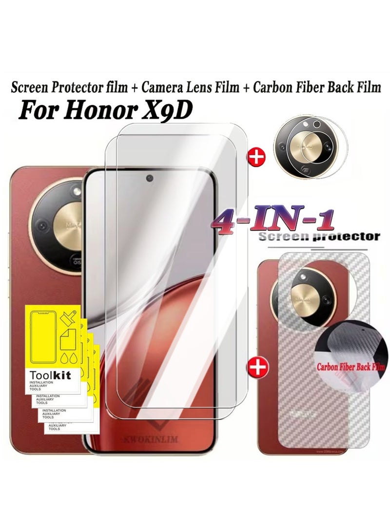 X-level For Honor X9d Screen Protector & Lens Protectors ,4-In-1Protector Including Tempered Glass Screen Protector, Lens Film, Back Protector Case Friendly, Anti-Fingerprint,Anti-Scratch,Easy Installation (2+1+1PACK) - Image 1