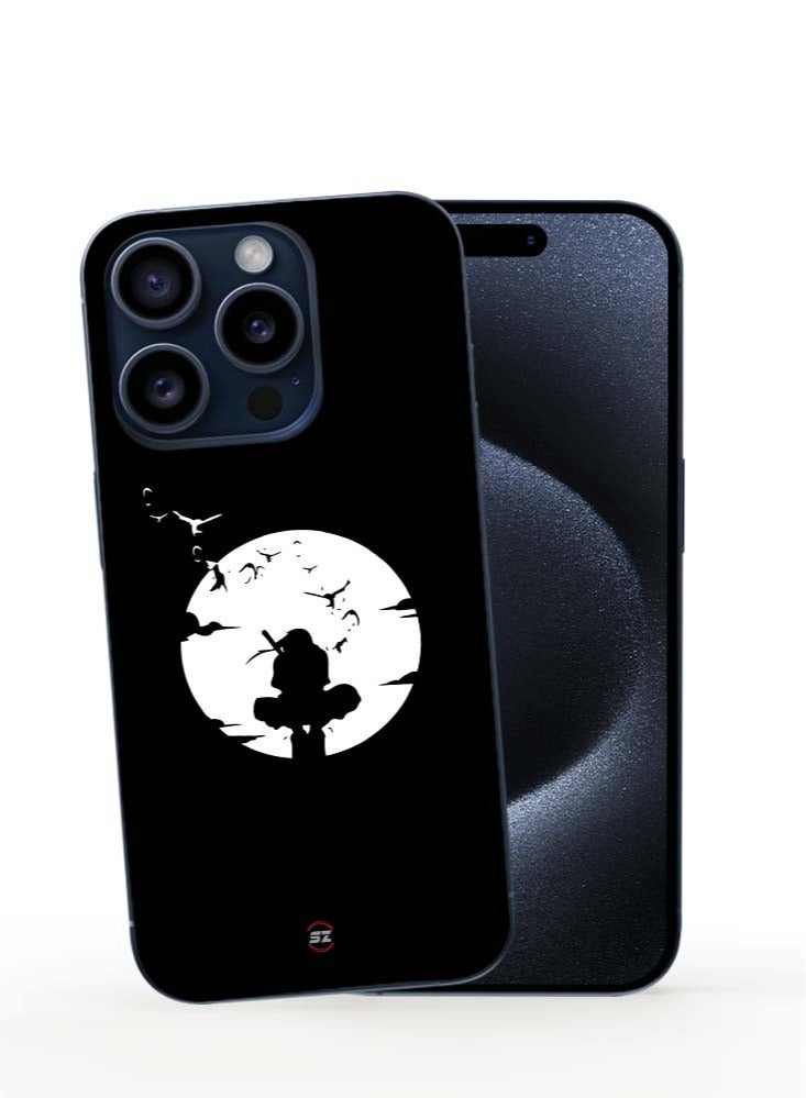 Service Zone Pro Maxtective Printed Mobile Back Cover Itachi Uchiha Jump On Moon For iPhone 15 Pro Max - Image 1