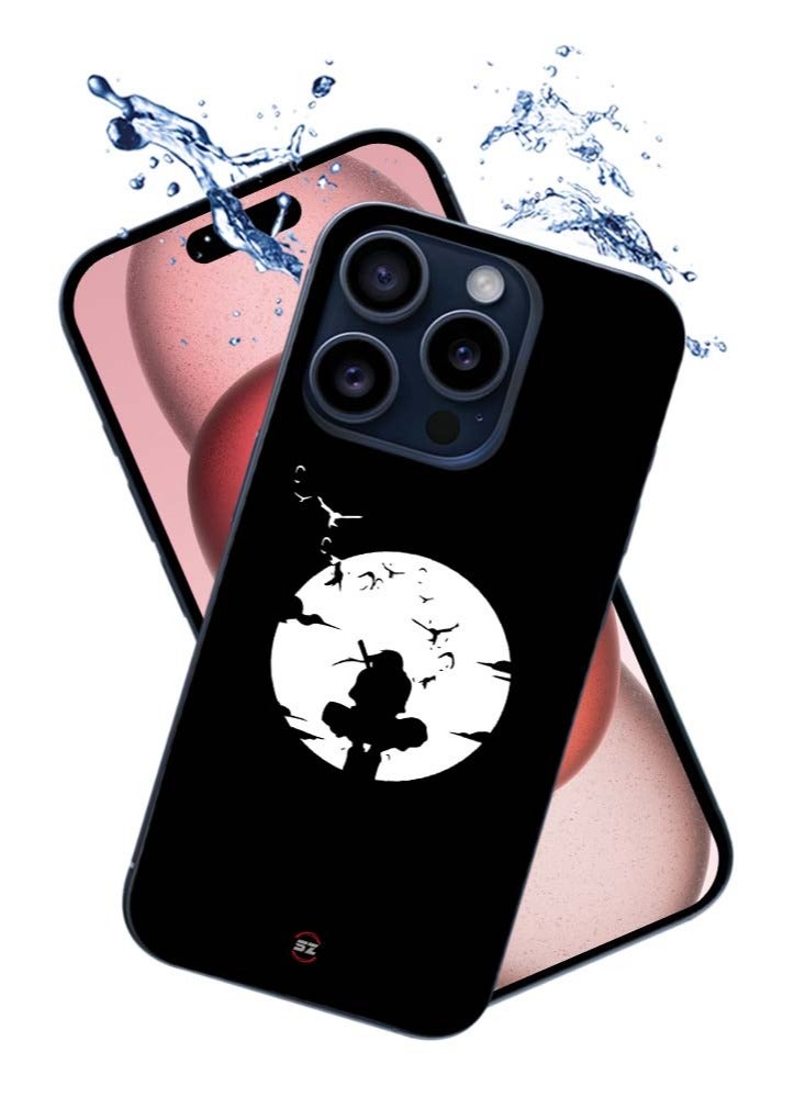 Service Zone Pro Maxtective Printed Mobile Back Cover Itachi Uchiha Jump On Moon For iPhone 15 Pro Max - Image 3