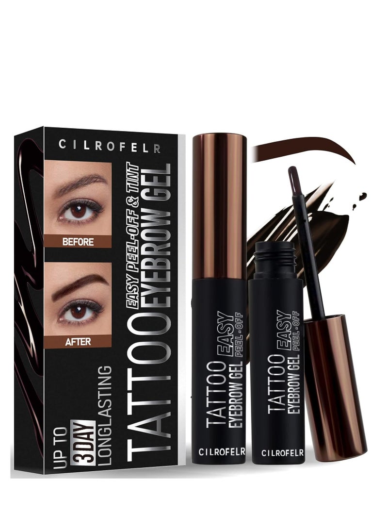 Cilrofelr Tattoo Peel Off Eyebrow Gel Tint, Semi Permanent Tattoo Brow Peel Off Tint Gel, Last Up to 3 Days, Waterproof, Transfer-proof, For Fuller & Defined Looking Brows, Dark Brown (2 Pack) - pzsku/Z3F09430FC2F1390E3101Z/45/_/1732731415/b298e963-4450-493f-898c-749ee53affa7