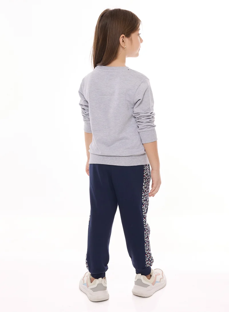 victor and jane Floral Sequins Top With Matching Joggers