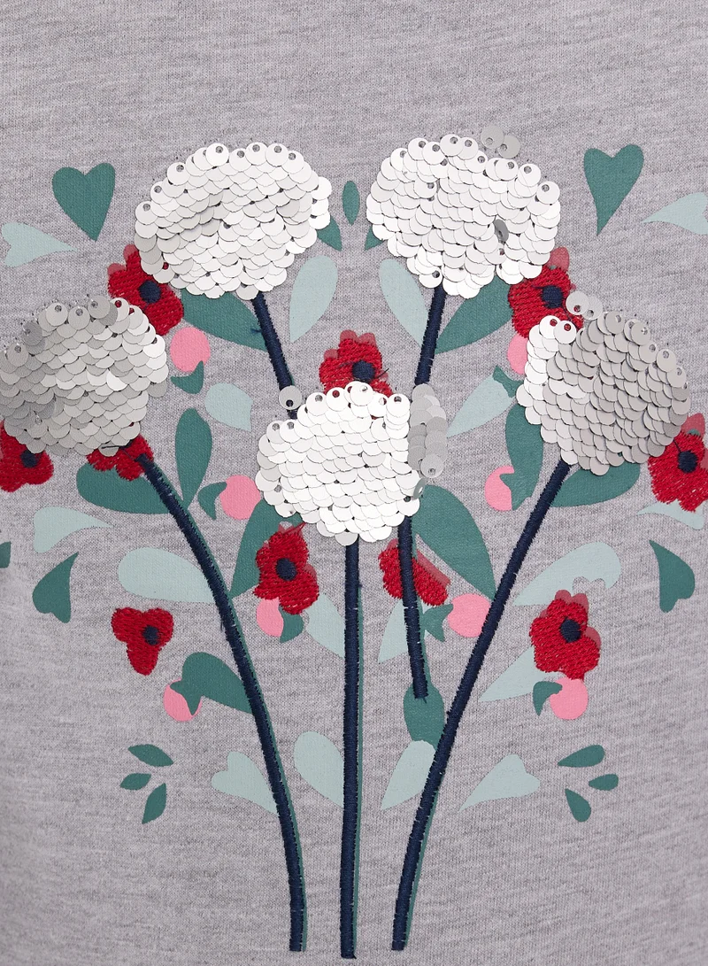 victor and jane Floral Sequins Top With Matching Joggers