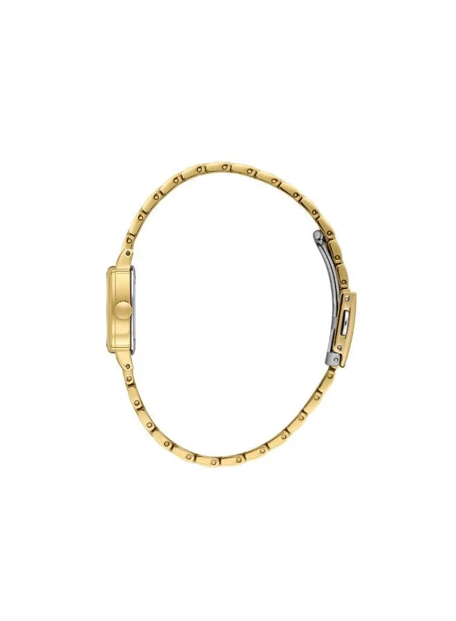DANIEL KLEIN Women's Stainless Steel Gold Alloy Case Analog Silver Square Sunray Dial Japanese Quartz Premium 30 Meters Water Resistant