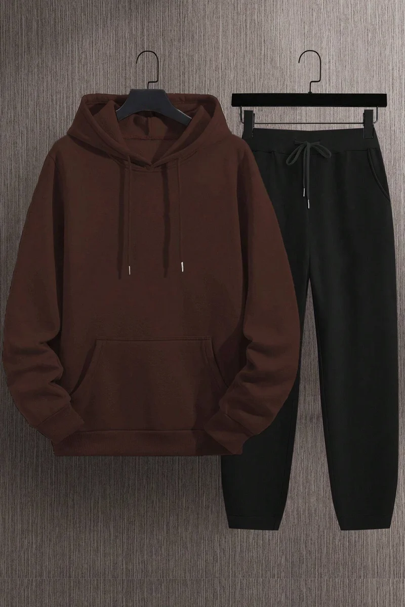 ONLYTRENDWEAR Unisex Rare Printed Tracksuit Set S.m. Brown