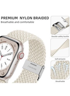Lerobo 2 Pack Elastic Nylon Compatible with Apple Watch Band 44mm 45mm 42mm Series 3/ 49mm Women Men,Stretchy Braided Solo Loop Strap Accessories for iWatch Ultra Series 10 46mm/9/8/7/6/5/4/3/SE/2/1  - Image 2