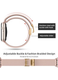 Lerobo 2 Pack Elastic Nylon Compatible with Apple Watch Band 44mm 45mm 42mm Series 3/ 49mm Women Men,Stretchy Braided Solo Loop Strap Accessories for iWatch Ultra Series 10 46mm/9/8/7/6/5/4/3/SE/2/1  - Image 3