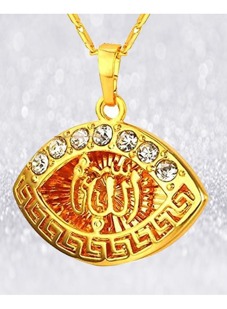 DubaiGallery Fashion Jewelry Highly craftsmanship New arrival Gold Color allah pendant necklace for women men charm Islam pendant for muslim allah pendant - Image 2