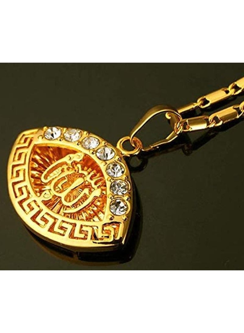 DubaiGallery Fashion Jewelry Highly craftsmanship New arrival Gold Color allah pendant necklace for women men charm Islam pendant for muslim allah pendant - Image 3