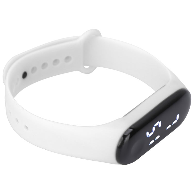 Digital Watch LED White Light Display Plastic Mirror Electronic Movement Silicone Strap Sports Watch for Student Red - Image 1