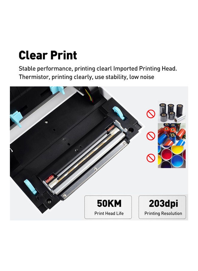 Desktop Thermal Label Printer White - Image 3