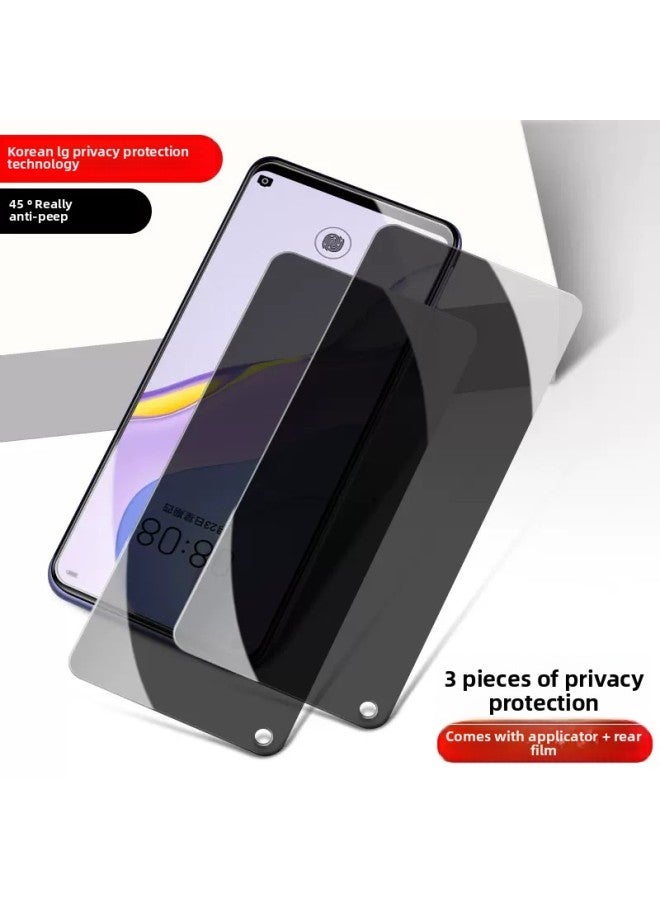 For Huawei Nova 7 Tempered Film Nove7se Anti-Peep Film Novo Full Screen Coverage Anti-Blue Light Note7 Mobile Phone N-Colour:[hd Privacy Film] [3 Pieces] Protect Privacy◉Comes With Anti-scratch Back Film-Size:For Huawei Nova 7 Se 5g Active Edition  - Image 1