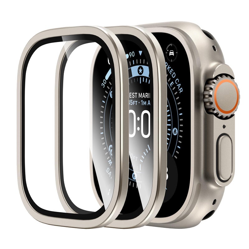 ال كي LϟK [2 Pack] for Apple Watch Ultra 3/2 /1 Screen Protector 49mm - Titanium - Image 1