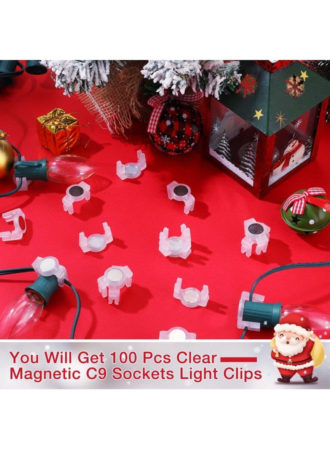 Macarrie مشابك ضوء مغناطيسية ماكاري C9 لمصابيح عيد الميلاد، مشابك تعليق مغناطيسية بالجملة للاستخدام الخارجي في العطلات، للسقف المعدني (100 قطعة) - Image 5