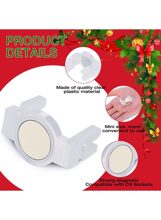 Macarrie مشابك ضوء مغناطيسية ماكاري C9 لمصابيح عيد الميلاد، مشابك تعليق مغناطيسية بالجملة للاستخدام الخارجي في العطلات، للسقف المعدني (100 قطعة) - Image 4