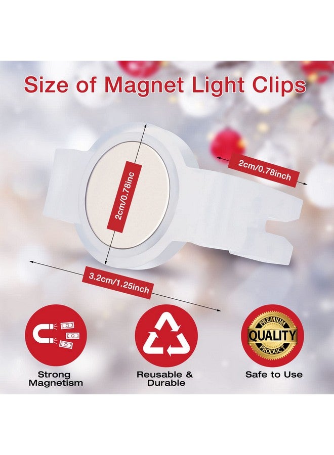 Macarrie مشابك ضوء مغناطيسية ماكاري C9 لمصابيح عيد الميلاد، مشابك تعليق مغناطيسية بالجملة للاستخدام الخارجي في العطلات، للسقف المعدني (100 قطعة) - Image 2
