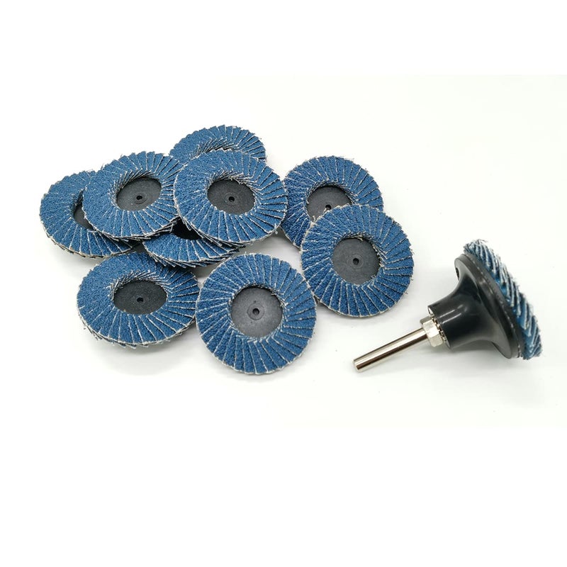 Tshya 24 Pcs 2 inch Roll Lock Flap Discs with 1/4" Holder Die Grinder Accessories T27 Zirconia Flat 36 Grit Grinding Wheels for Surface Prep(36 Grit) - Image 4