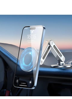 REBENUO Universal 360° PRO Magnetic Car Phone Holder, Adjustable Arm Mount with Strong Suction Cup, Powerful Magnet Grip, Dashboard & Windshield Mobile Stand, Stylish Hands-Free Phone Mount (Black)  - Image 4