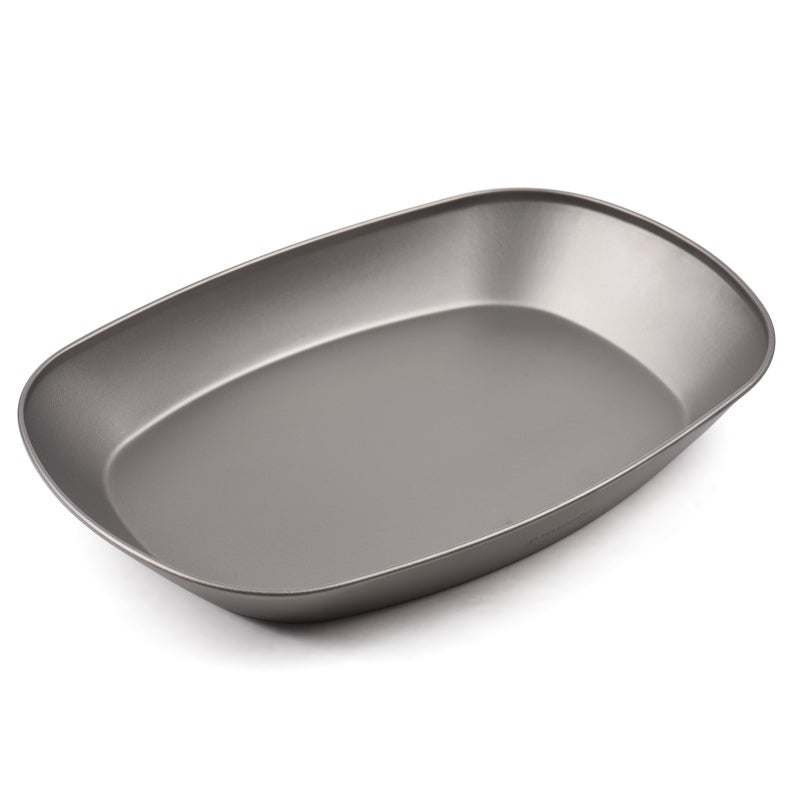 Titanium Serving Platter: 1.3" High Sides Lightweight Corrosion-Resistant BBQ Plate - Taste-Free Baking Plate for Outdoor BBQ Home Kitchen Food Serving - Image 1