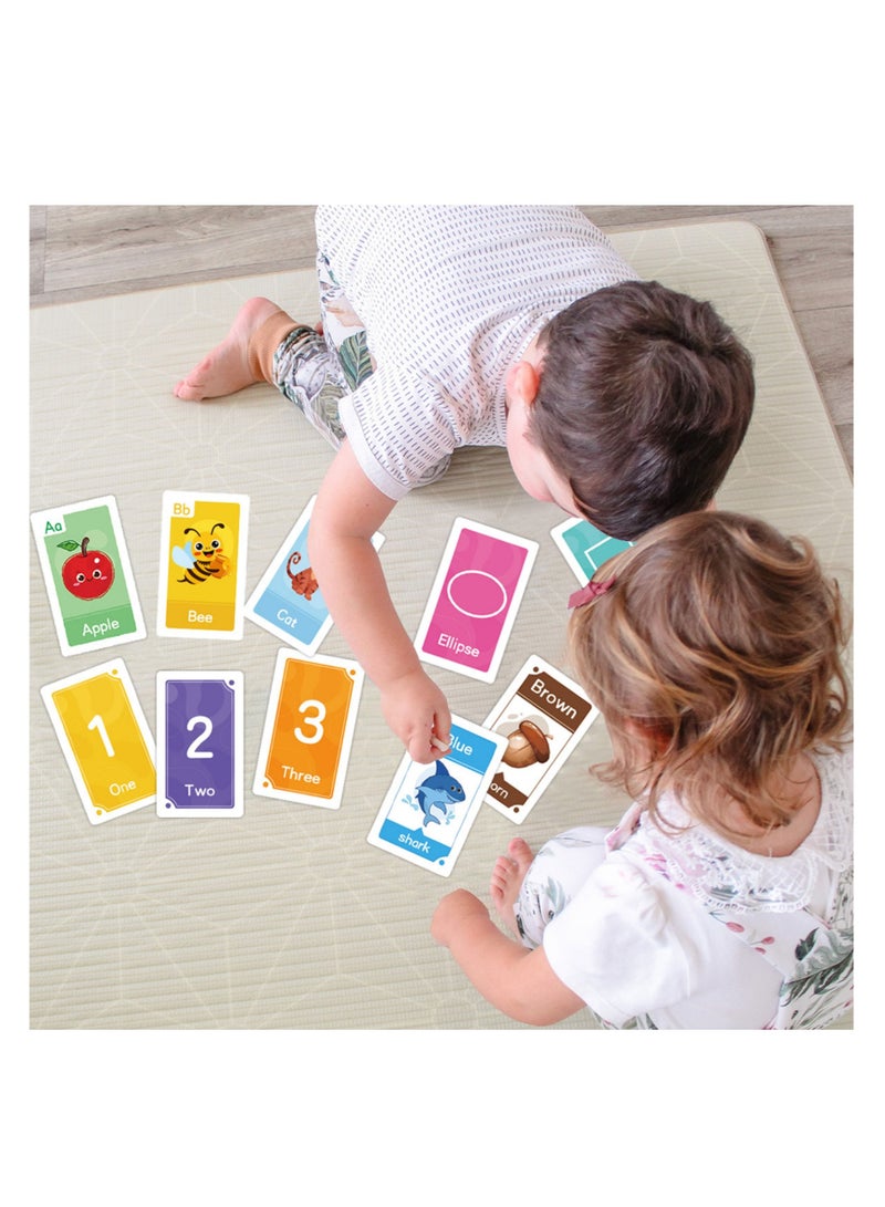 نوفولان بطاقة أبجدية للأطفال من عمر 2 إلى 4 سنوات، بطاقة تعليمية مبكرة، تعلم الألوان والأرقام والأشكال والحيوانات، بطاقة أبجدية إنجليزية تفاعلية ملونة وجذابة بخط كبير محمولة، 58 بطاقة - Image 4