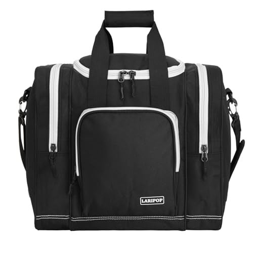LARIPOP Purple Bowling Ball Bag, Single Bowling Bag with Padded Ball Holder, Ventilated Shoe Compartment Fits Men’s Size 14, 600D Durable Bowling Tote with Adjustable Padded Strap - Image 1