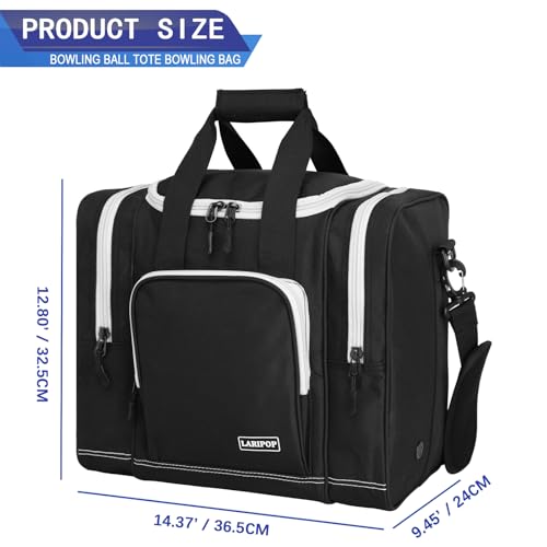 LARIPOP Purple Bowling Ball Bag, Single Bowling Bag with Padded Ball Holder, Ventilated Shoe Compartment Fits Men’s Size 14, 600D Durable Bowling Tote with Adjustable Padded Strap - Image 2
