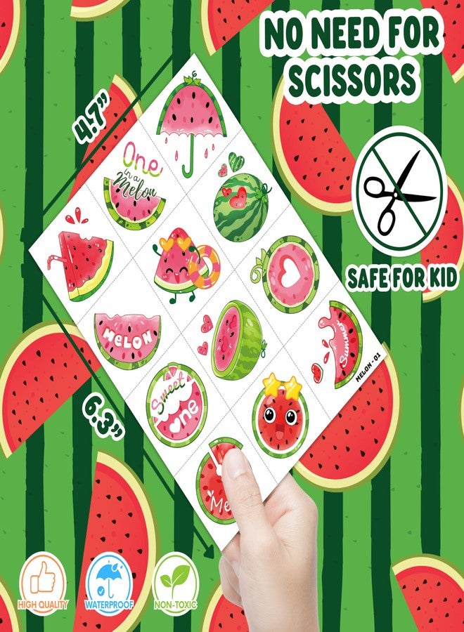 91TATTOOS 96PCS Watermelon Pre-Cut Temporary Tattoos for Kids - Image 4