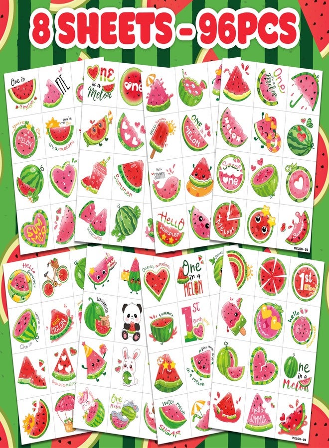 91TATTOOS 96PCS Watermelon Pre-Cut Temporary Tattoos for Kids - Image 3