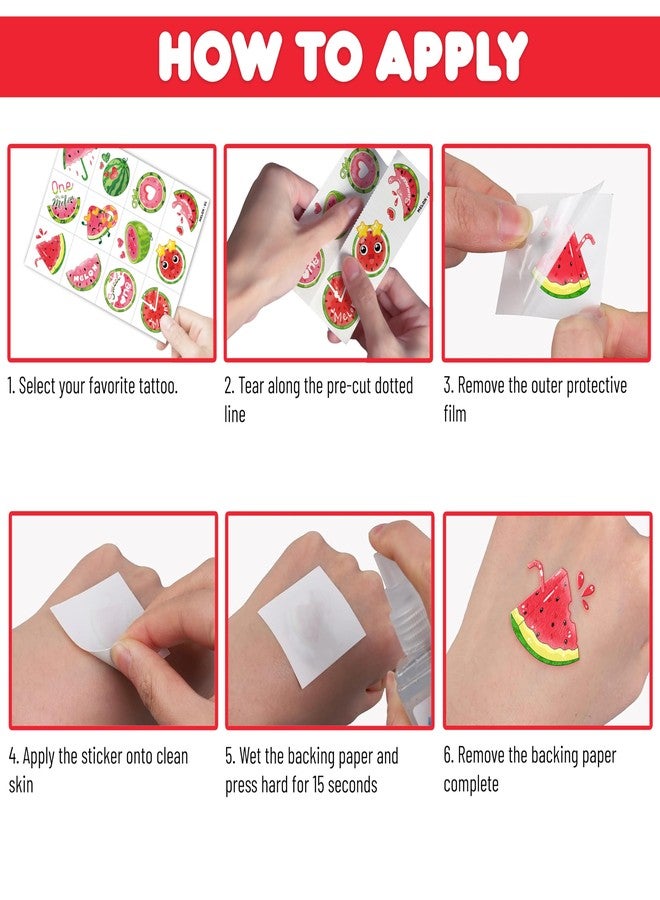 91TATTOOS 96PCS Watermelon Pre-Cut Temporary Tattoos for Kids - Image 5