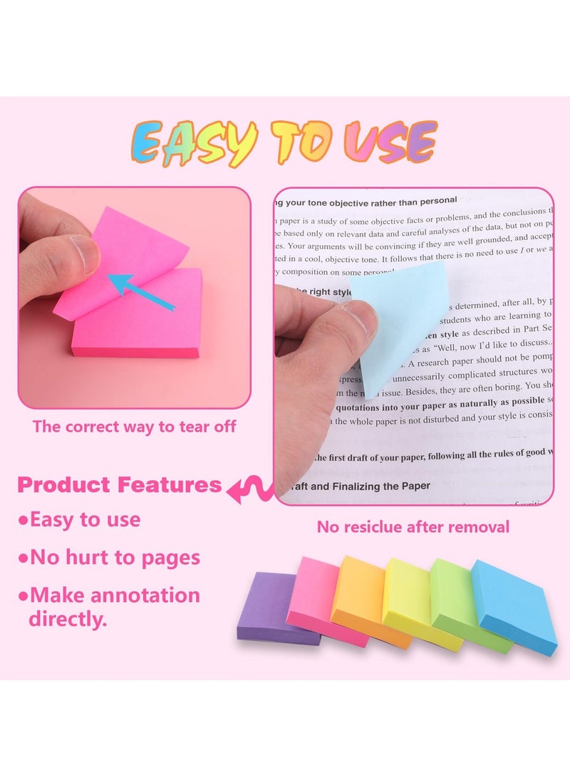 هاهاهاي 12 حزمة ملاحظات لاصقة 3 * 3 بوصة ، علامات تبويب الكتب ، منصات ذاتية العصا ملونة ، سهلة النشر للمنزل ، اللوازم المدرسية والمنتجات المكتبية (12 لونا) - Image 3