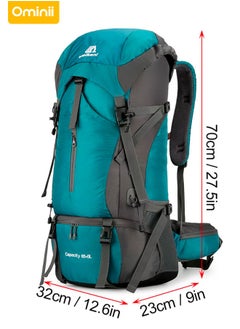 Ominii 70L Hiking Backpack Water-resistant Climbing Camping Backpack Travel Daypack with Rain Cover  - Image 3