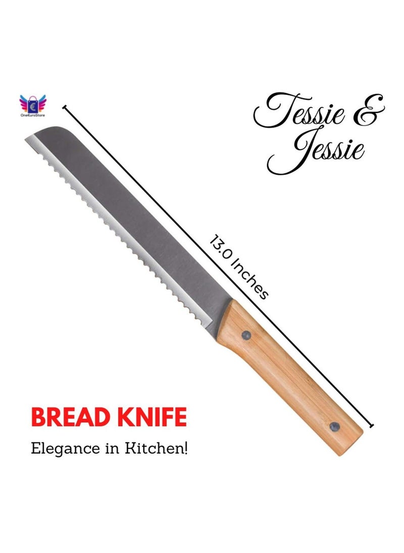Knives with Bamboo Handle, Set of 5 Pieces