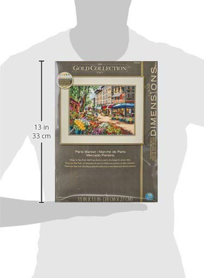 Dimensions 'Paris Market' Counted Cross Stitch Kit, Ivory Aida, 15" x 11", Multicolor, 18 Count - Image 3