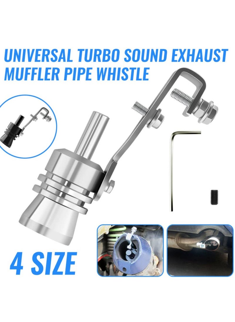 Generic - Universal Aluminum Turbo Sound Whistle Exhaust Muffler Pipe BOV Blow-off Valve Simulator (2PCS, XL-Silver) - Image 1