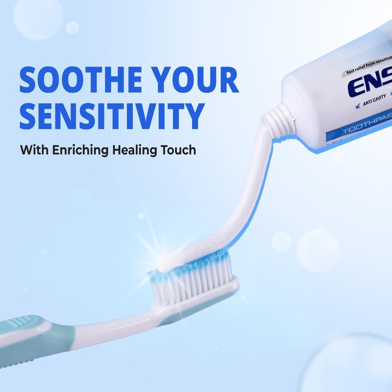 Enshine Insta Sensitivity Toothpaste | Natural Ingredients | Instant Relief | Long-Lasting Comfort | Prevents Cavities, Bad Breath, Plaque, Tartar Build-Up Pack of 2 100g Each - Image 3