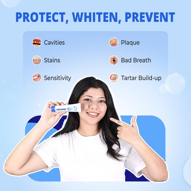 Enshine Insta Sensitivity Toothpaste | Natural Ingredients | Instant Relief | Long-Lasting Comfort | Prevents Cavities, Bad Breath, Plaque, Tartar Build-Up Pack of 2 100g Each - Image 5