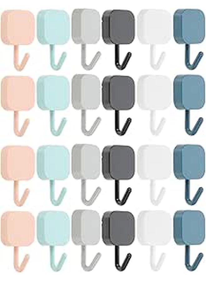 30pcs Multipurpose Adhesive Wall Hooks Traceless Towel Coat Hangers Nail-Free Bathroom Door Mounts Home Office White - Image 1
