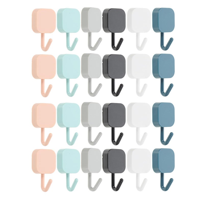 30pcs Multipurpose Adhesive Wall Hooks Traceless Towel Coat Hangers Nail-Free Bathroom Door Mounts Home Office White - Image 2