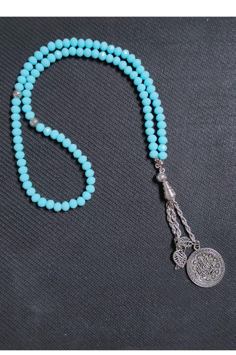 EvancyStore Handmade Crystal Rosary Baby-Blue  - Image 1