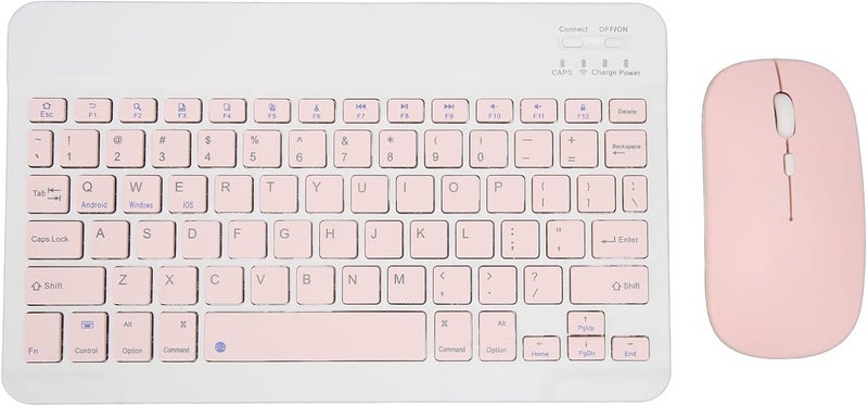 Kufoo Modern Wireless Keyboard Mouse Combo, Ergonomic Slim and Compact Wireless Keyboard with Numeric Pad for Laptop Computer PC Ompatible with and Blue (Pink) - Image 4