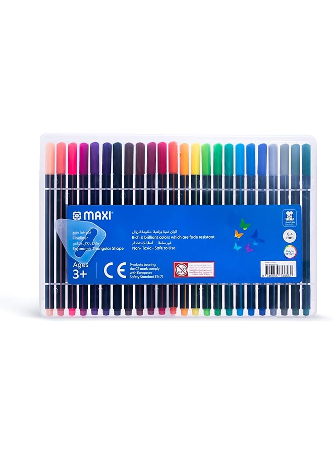 ماكسي قلم تحديد رفيع مثلث الشكل 0.4 مم 24 لونًا - Image 2