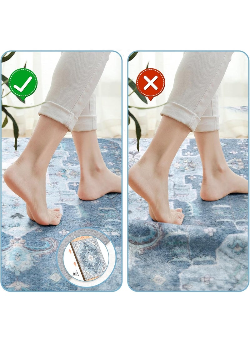 Retro Persian style living room coffee table bedroom carpet - anti slip, stain resistant, easy to clean, washable, soft and comfortable area carpet - Image 5