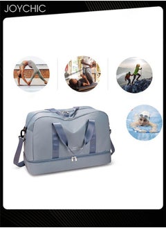 Joychic Women Lightweight Travel Garment Bags Large Capacity Wear-resistant Sport Training Handbag with Dry and Wet Pocket & Shoes Compartment for Yoga Fitness Outdoor Blue  - Image 2