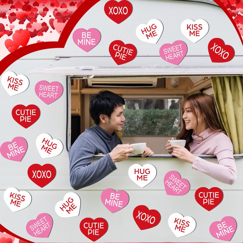 Hoteam 30 Pcs Valentineâ€˜s Day Garage Door Decoration Magnet Stickers Conversation Heart Magnet Decals Refrigerator Stickers Romantic Garage Door Decals for Valentineâ€˜s Day Party Supplies Home Decor - Image 4