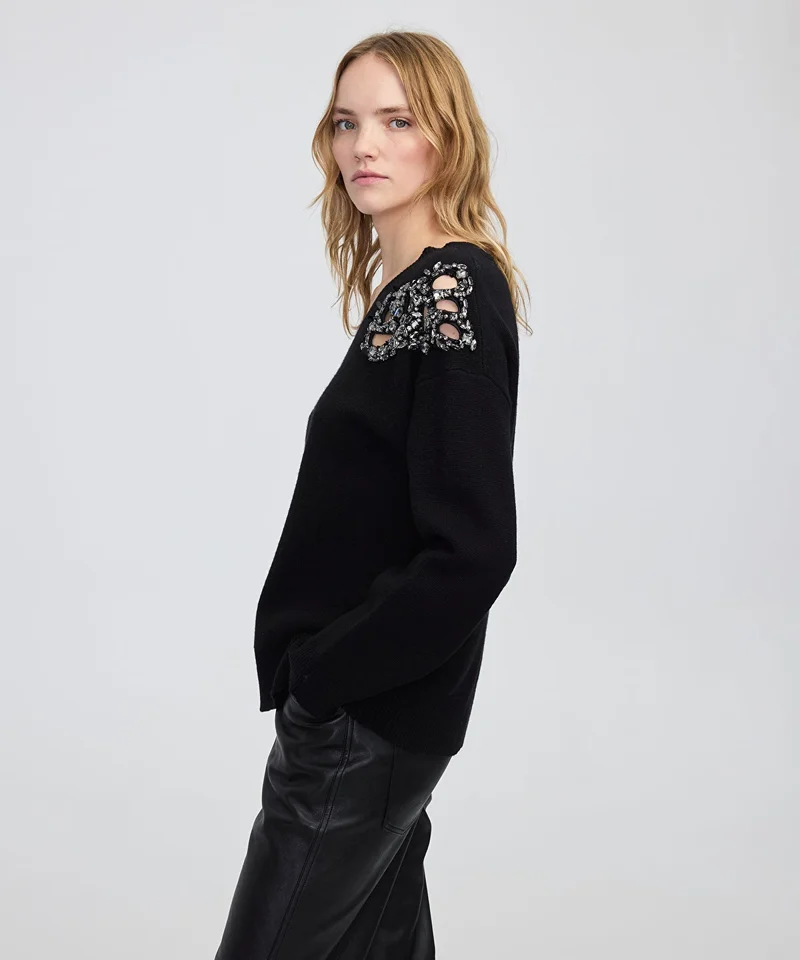 Ipekyol  Embellished Knit Sweater for Women | Best Price UAE