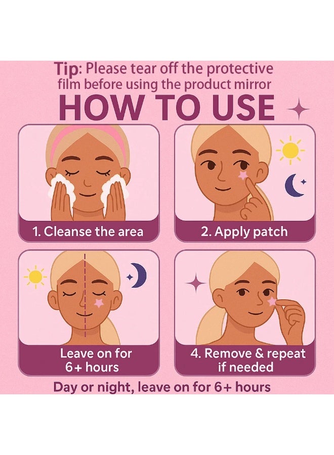 شي.ان لصقات حب الشباب هيدروكولويد على شكل نجمة 280 لاصقة، لصقة حب شباب هيدروكولويد، لصقة بثور لطيفة على شكل نجمة , شفاف اللون - Image 4